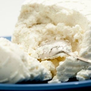 freshly made ricotta cheese.