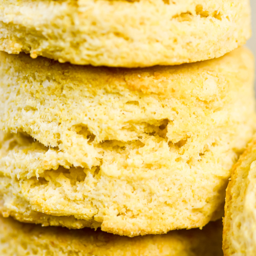 cornmeal biscuits, stacked together.