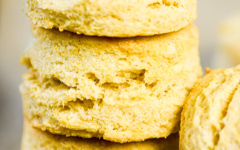 cornmeal biscuits, stacked together.