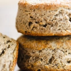 a stack of buckwheat biscuits