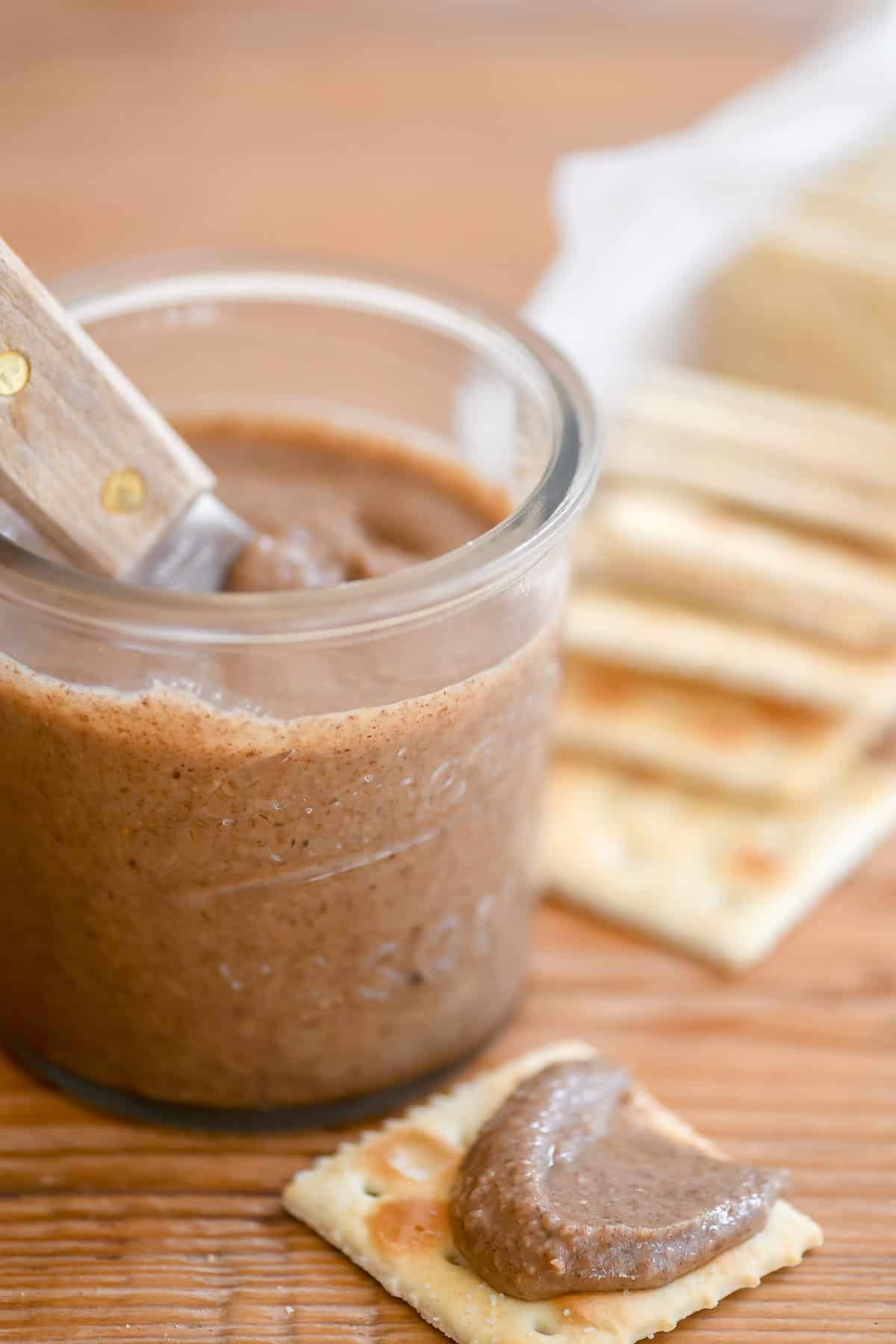 roasted pecan butter with Saltine crackers.