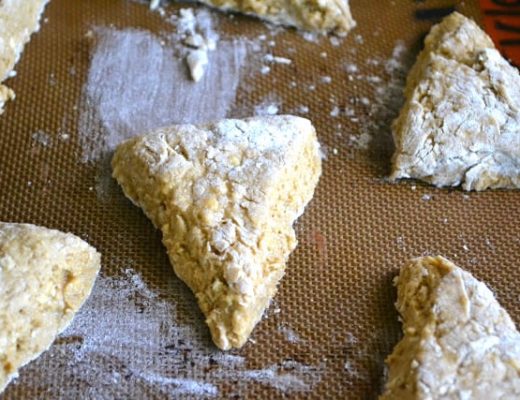 WHITE CHOCOLATE DRIZZLED GINGERBREAD SCONES 
