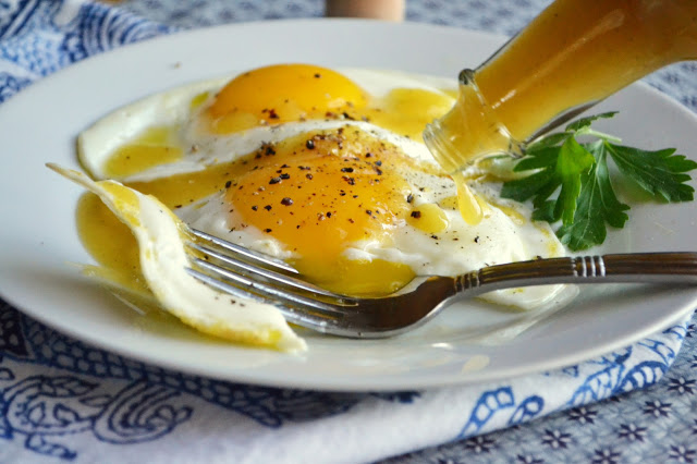 Homemade Habanero Hot Sauce on eggs