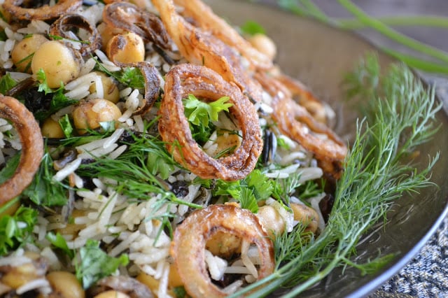 Wild rice with chickpeas
