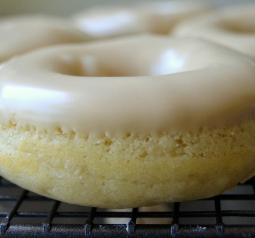Baked Buttermilk Doughnuts with Maple Glaze