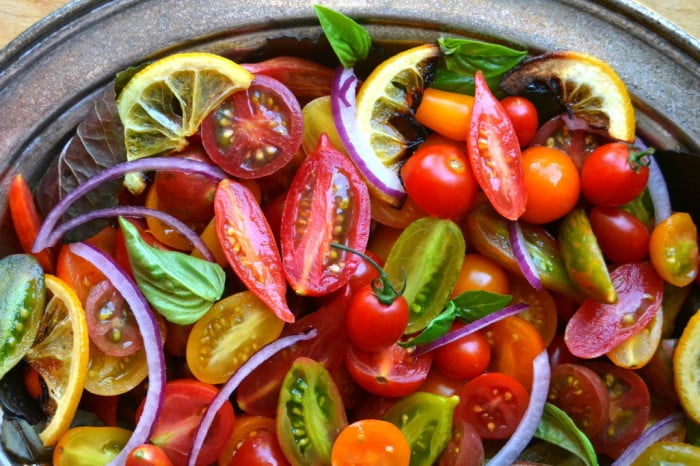 Tomato Onion and Roasted Lemon Salad 9