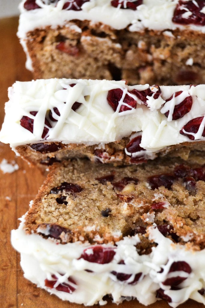 cranberry bliss bread, sliced