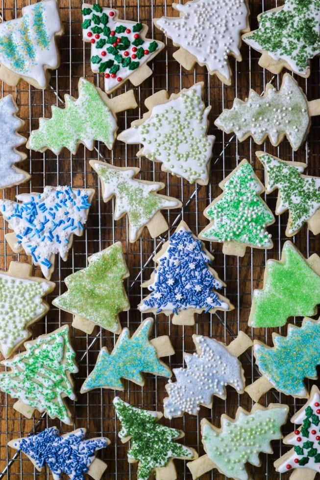 multi colored christmas sugar cookies