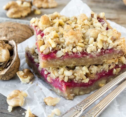 Cranberry Walnut Shortbread Bars