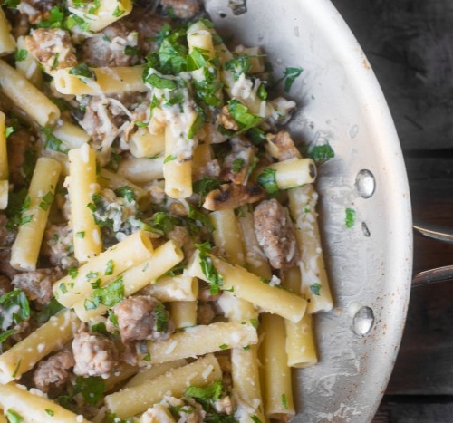 Ziti with Sausage, Lemon and Sage