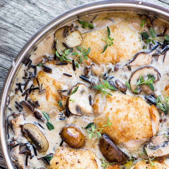 Creamy Chicken with Wild Rice and Mushrooms