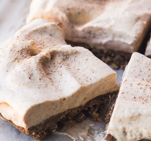 Light as a feather No Bake Pumpkin Cloud Bars ~ theviewfromgreatisland.com