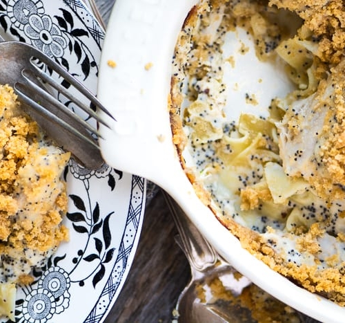 Cheesy Poppy Seed Chicken Casserole ~ theviewfromgreatisland.com