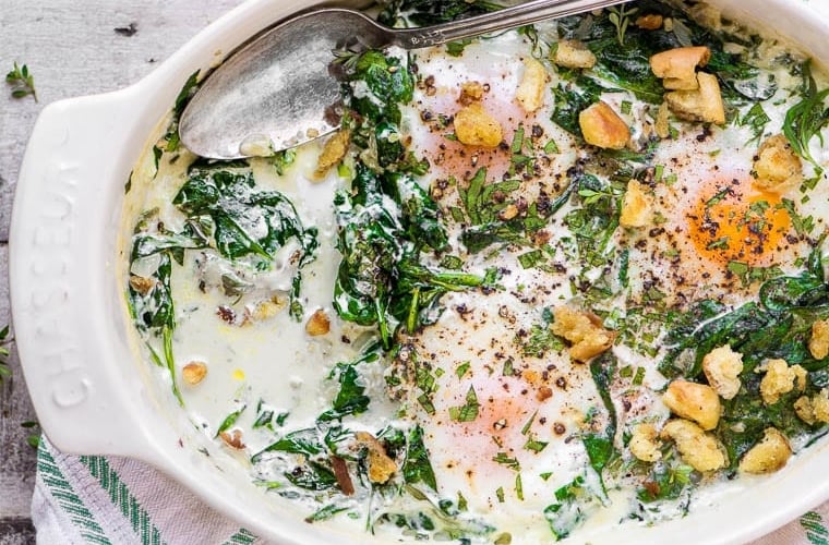 Baked Eggs Florentine