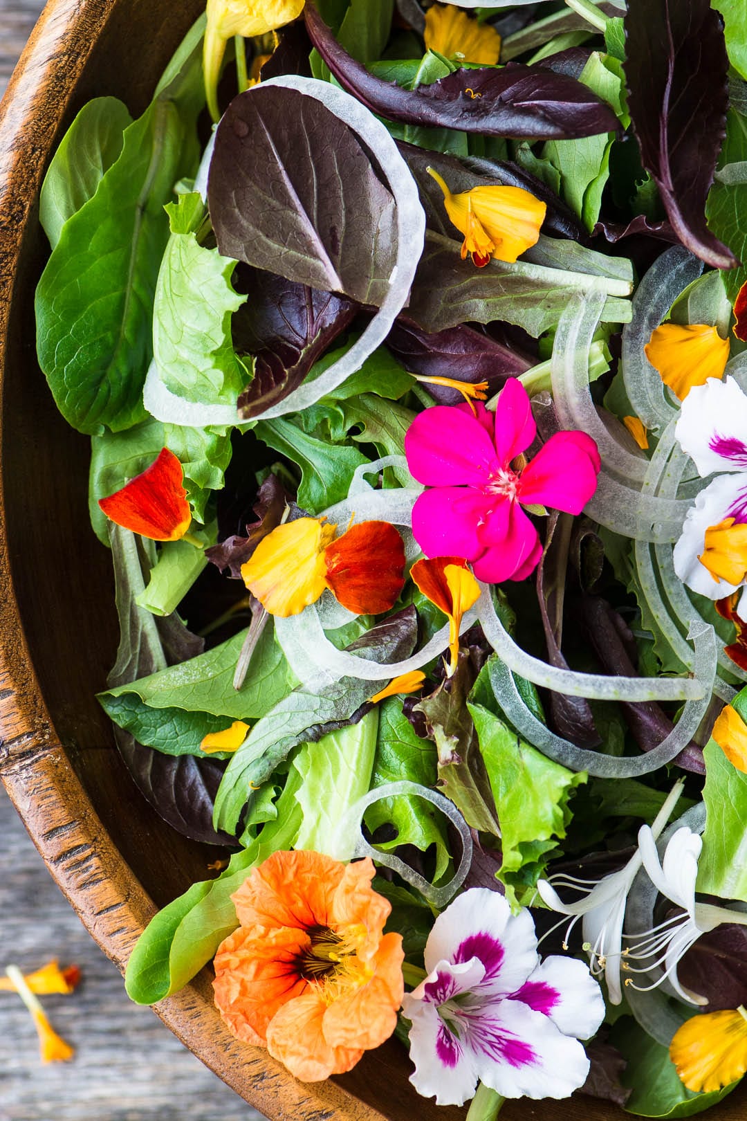 Spring Salad with Edible Flowers | The View from Great Island