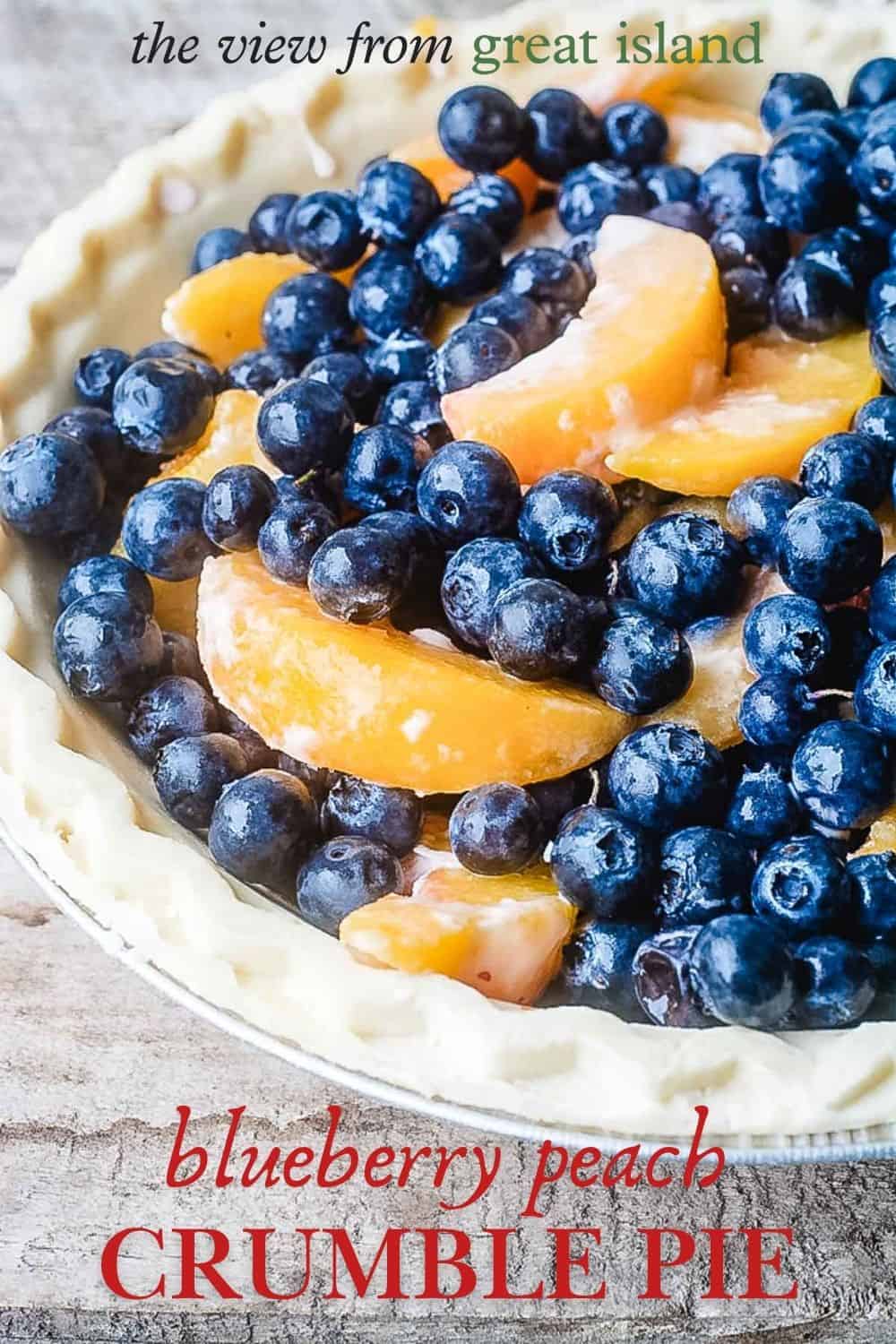 blueberry peach crumble pie pin.