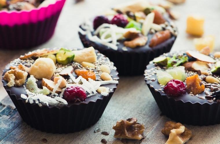 healthy dark chocolate almond butter cups