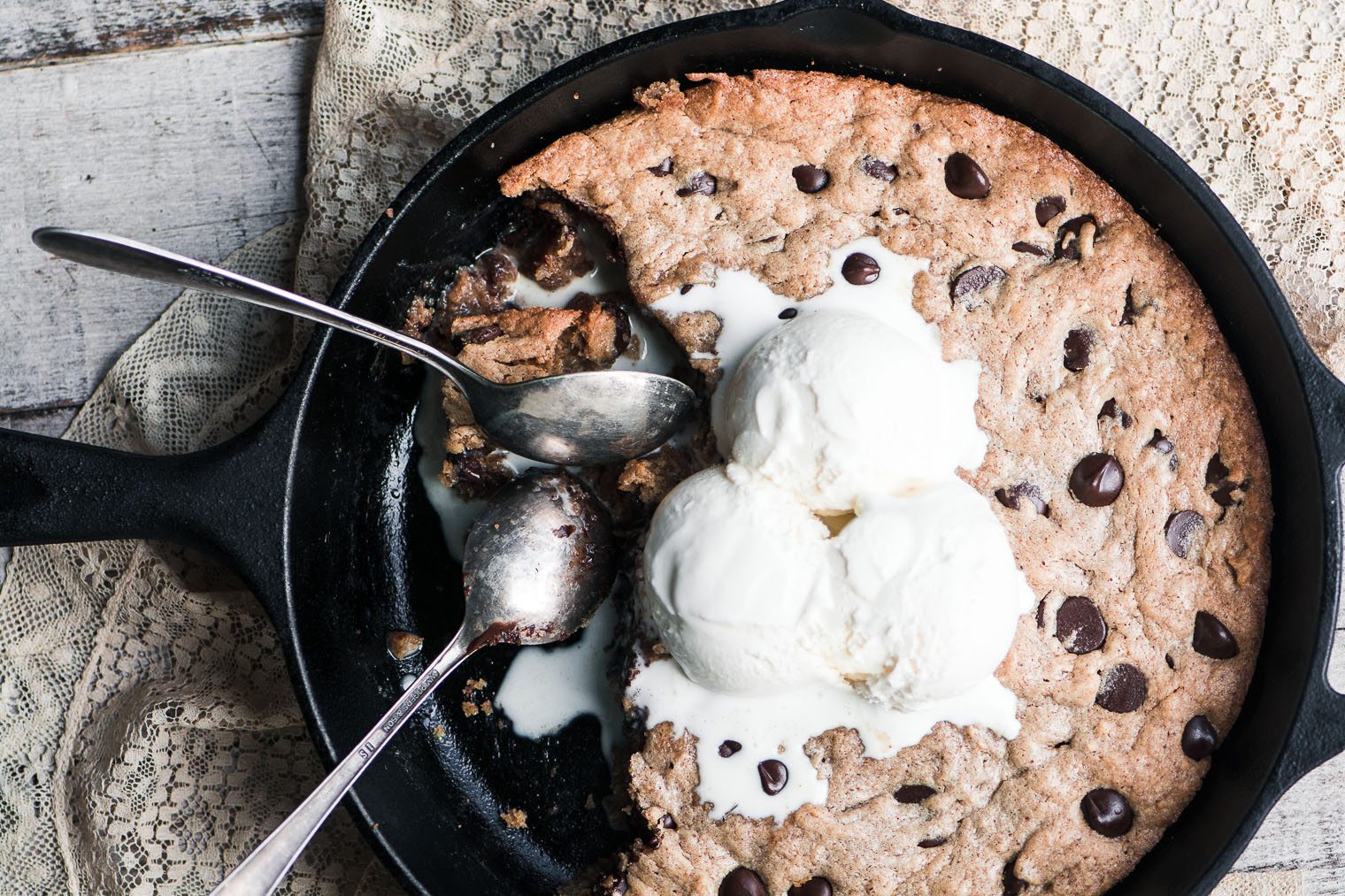 Coffee-Bourbon Skillet Cookie - Southern Cast Iron