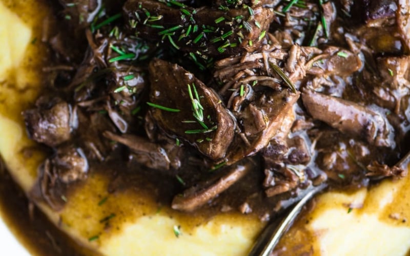 Instant Pot Short Ribs over polenta
