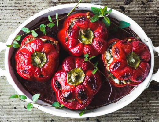 Spiced Lamb and Couscous Stuffed Red Peppers