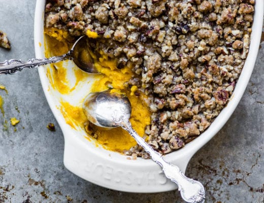 Butter Pecan Pumpkin Souffle with two spoons