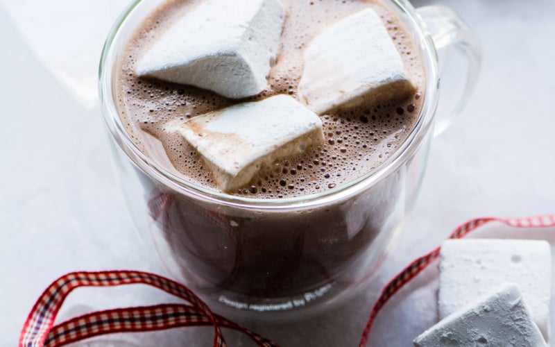 Bourbon Marshmallows in hot cocoa