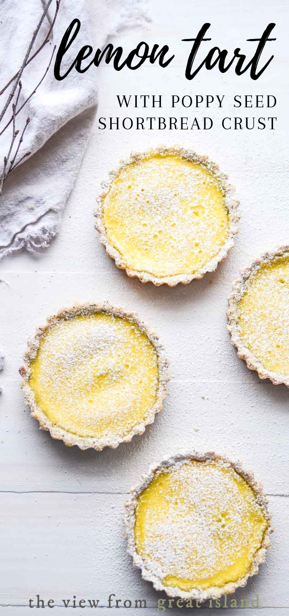 Lemon Tarts with Poppy Seed Shortbread Crust