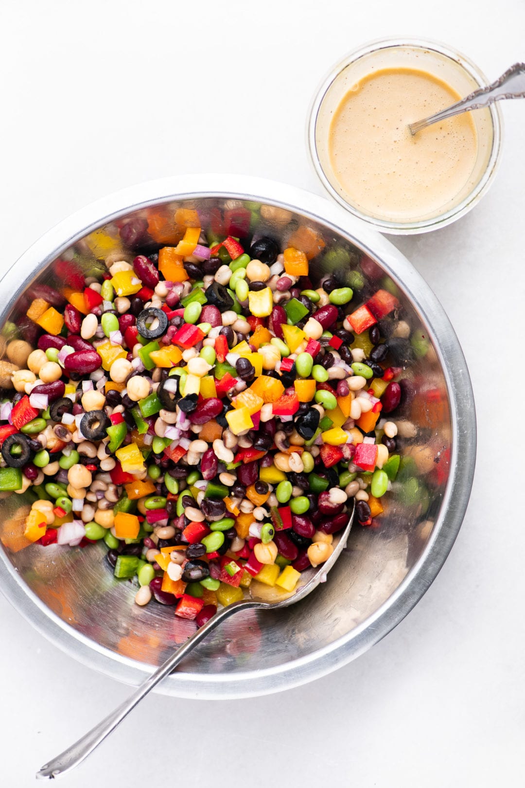 Rainbow Bean Salad with Sweet and Sour Dressing