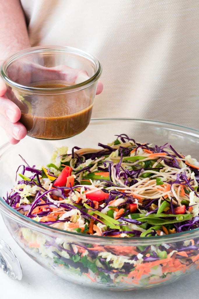 Getting ready to dress a colorful Asian Slaw