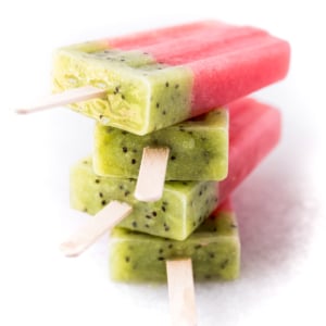 a stack of watermelon kiwi popsicles