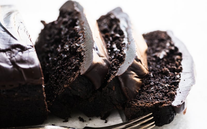 sliced chocolate zucchini bread