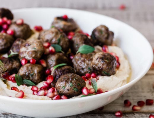 spiced lamb meatballs with hummus