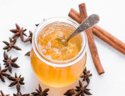 a small jar of mulled cider jelly
