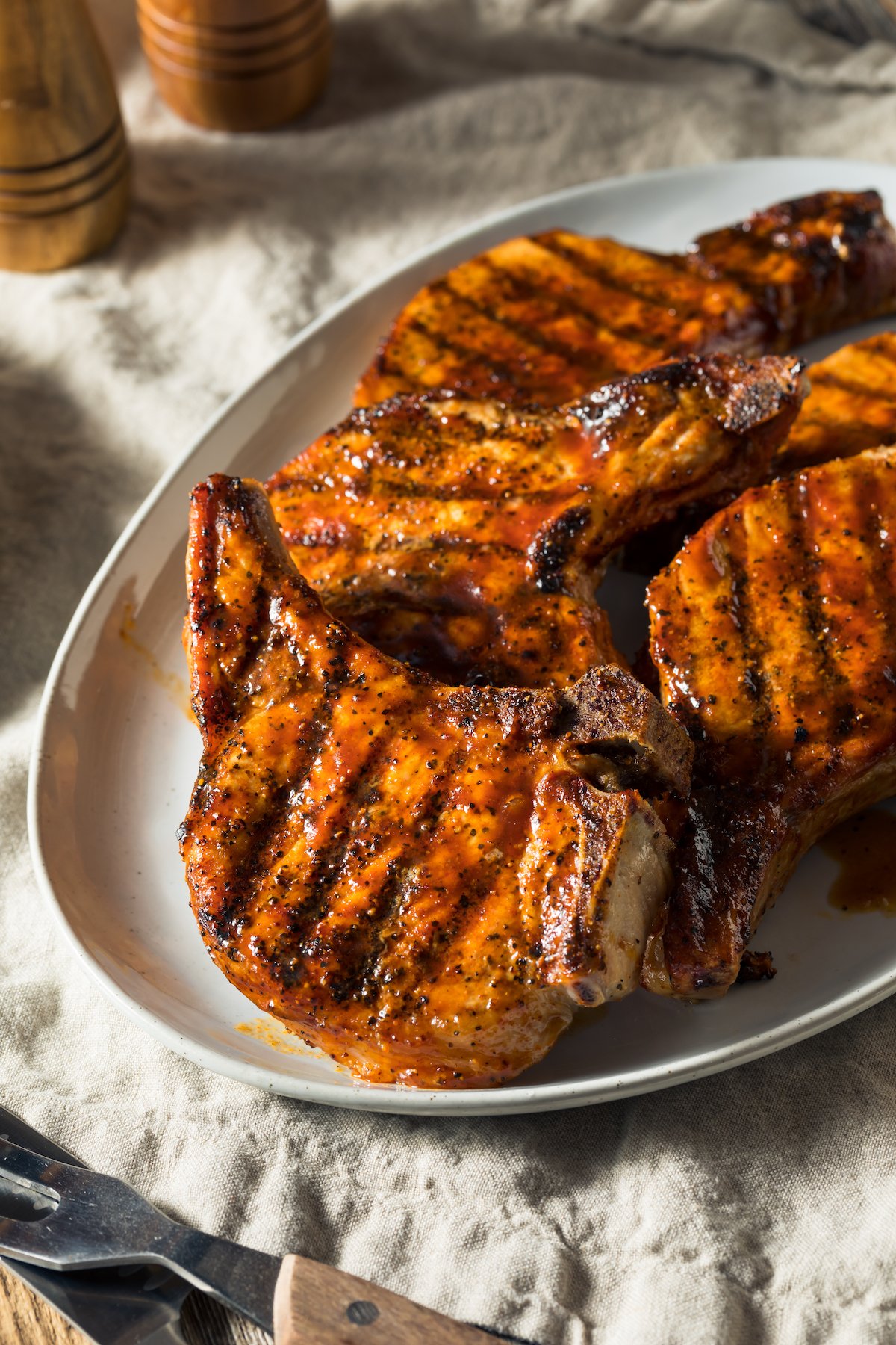 pork chops on grill