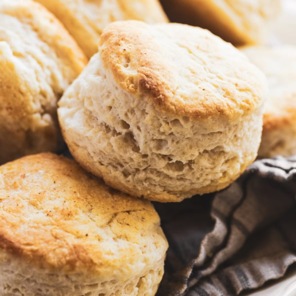 3 ingredient biscuits in a pile