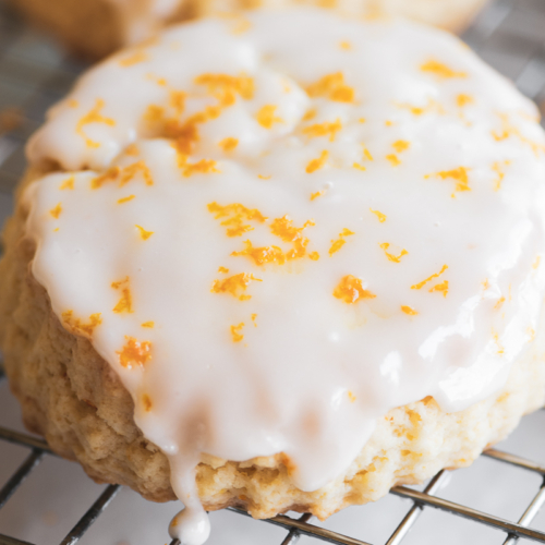 fresh tangerine scones with dripping glaze