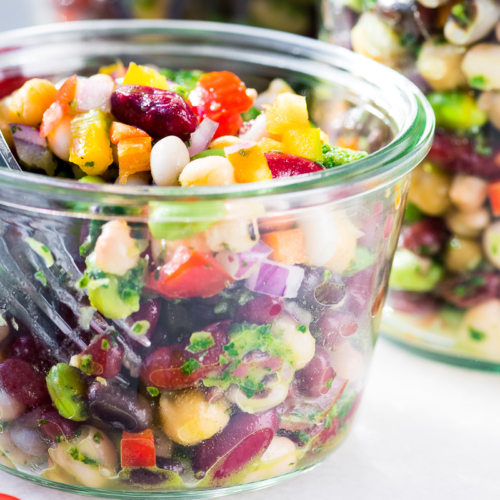 colorful 7 bean salad
