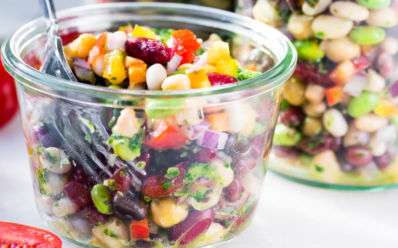 colorful 7 bean salad
