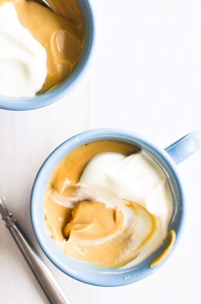 butterscotch pudding with whipped cream