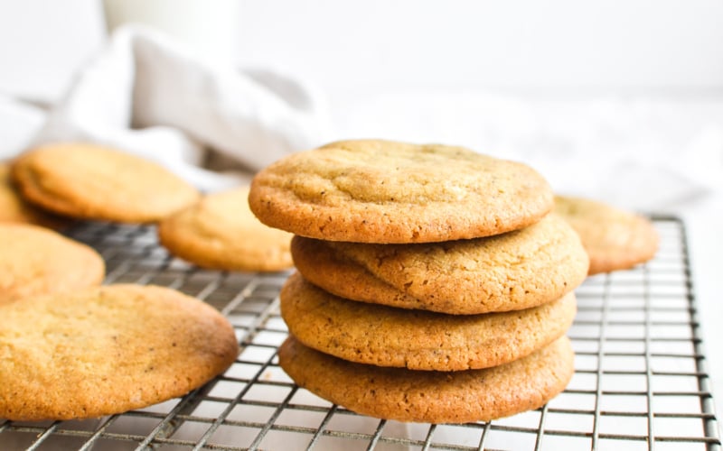 chipless chocolate chip cookies on a rack