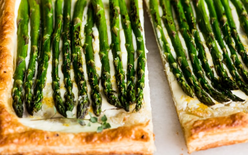 asparagus and creme fraiche tart