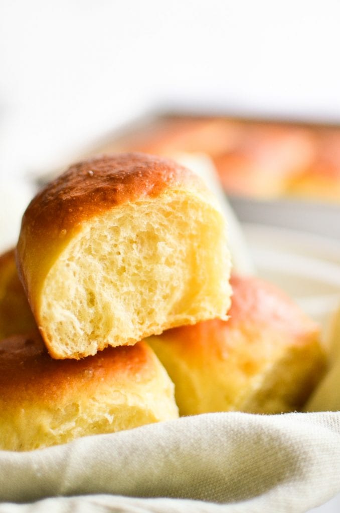 Hawaiian rolls, stacked
