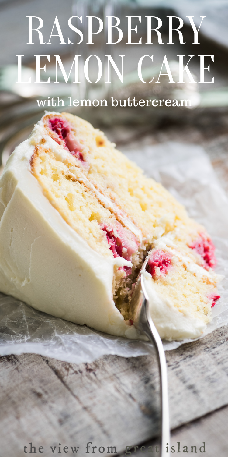Raspberry Cake with Lemon Buttercream • the perfect cake!