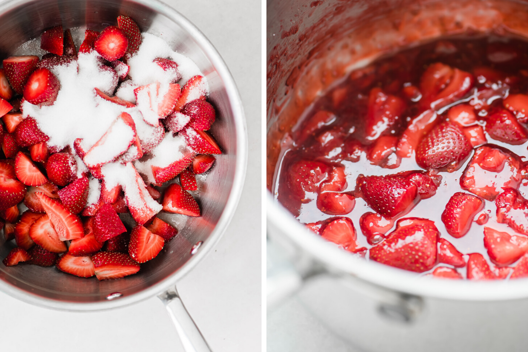 making strawberry sauce