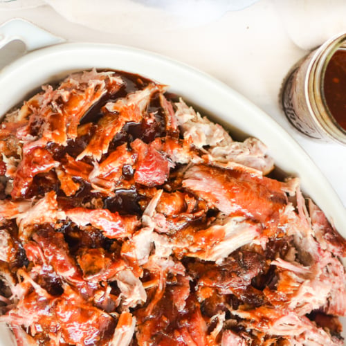 shredded pork with pineapple barbecue sauce