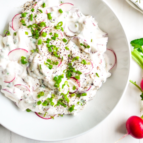 radish dip with fresh radishes