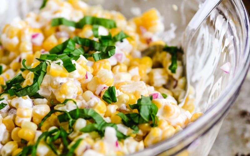 CORN AND BASIL SALAD
