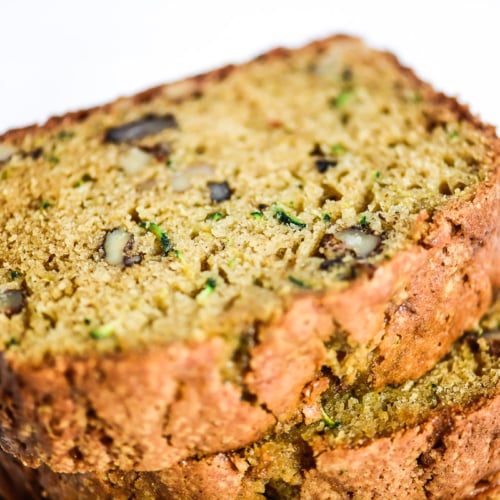 stack of zucchini bread slices