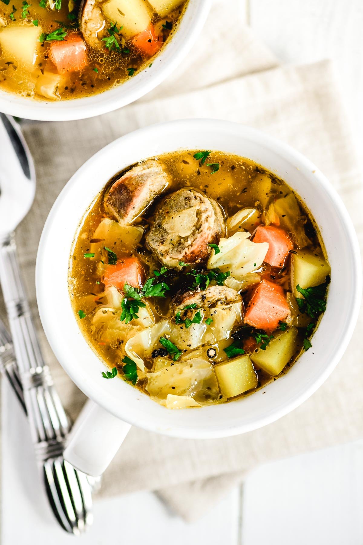 German Potato Dumpling Soup {Kartoffelknödel Suppe}