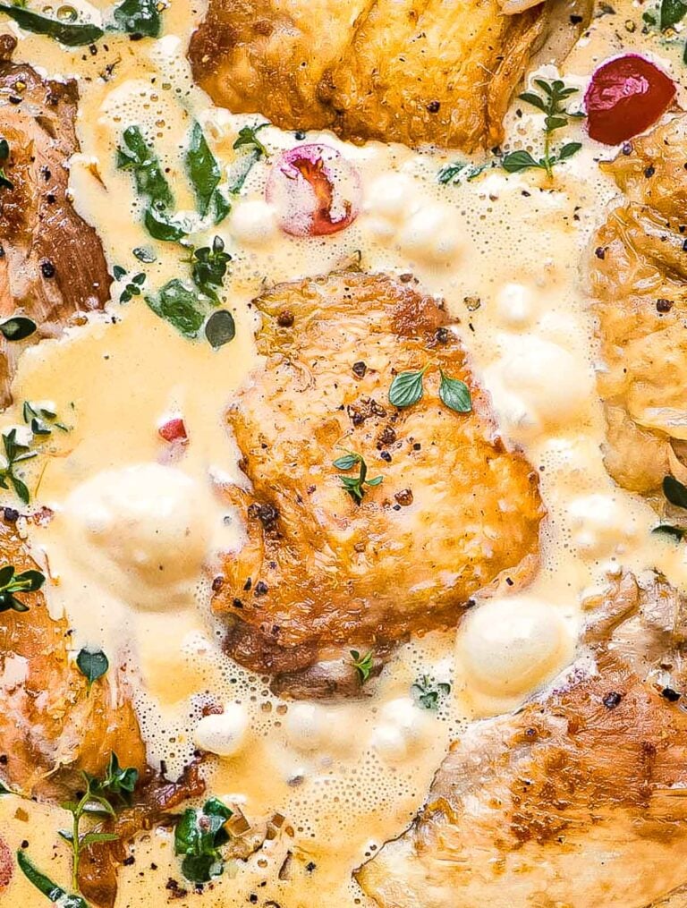Creamy Tuscan Chicken • best chicken thigh recipe!!